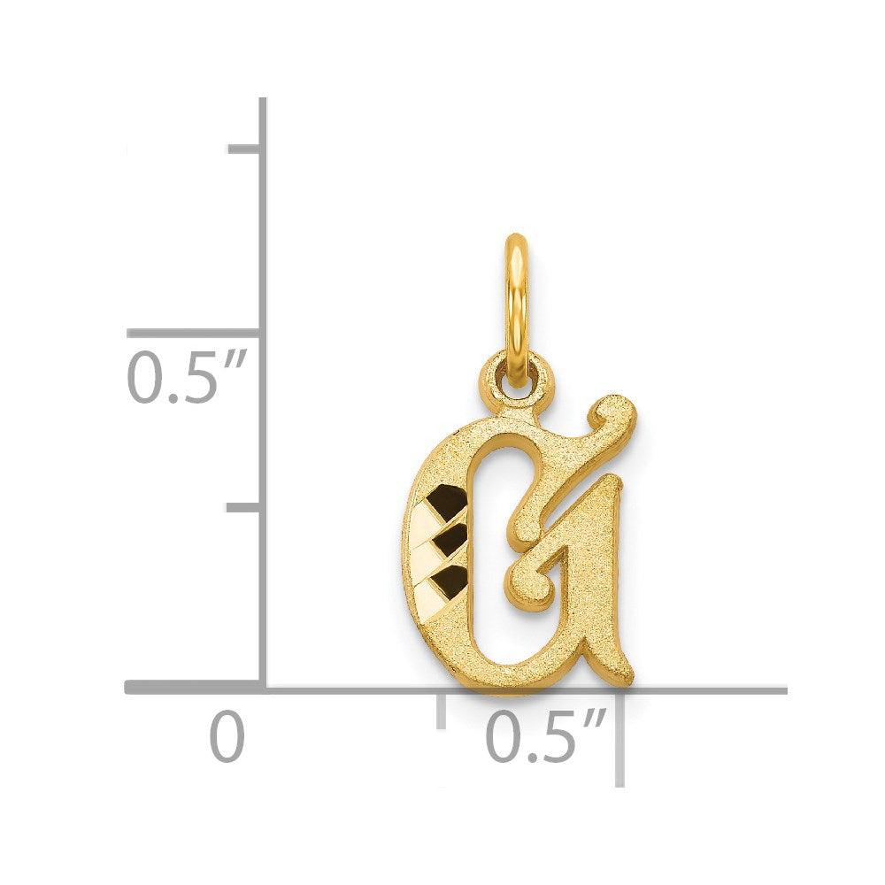 14K Yellow Gold Letter G Initial Charm