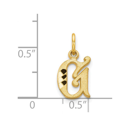 14K Yellow Gold Letter G Initial Charm