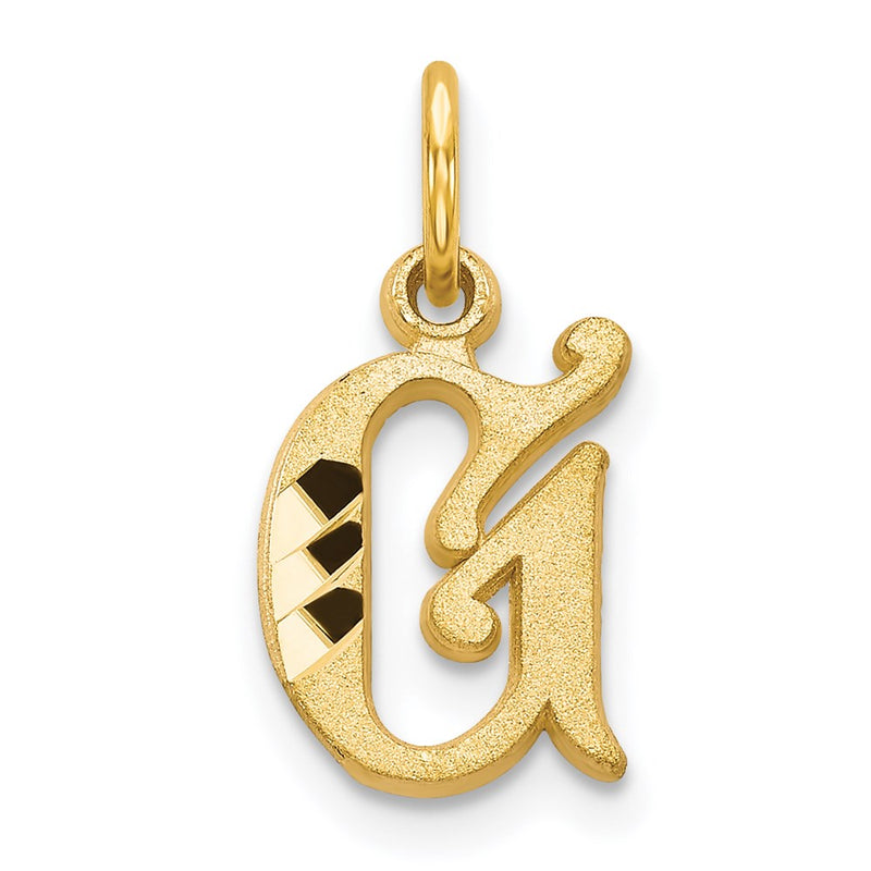 14K Yellow Gold Letter G Initial Charm