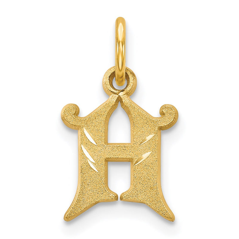 14K Yellow Gold Letter H Initial Charm