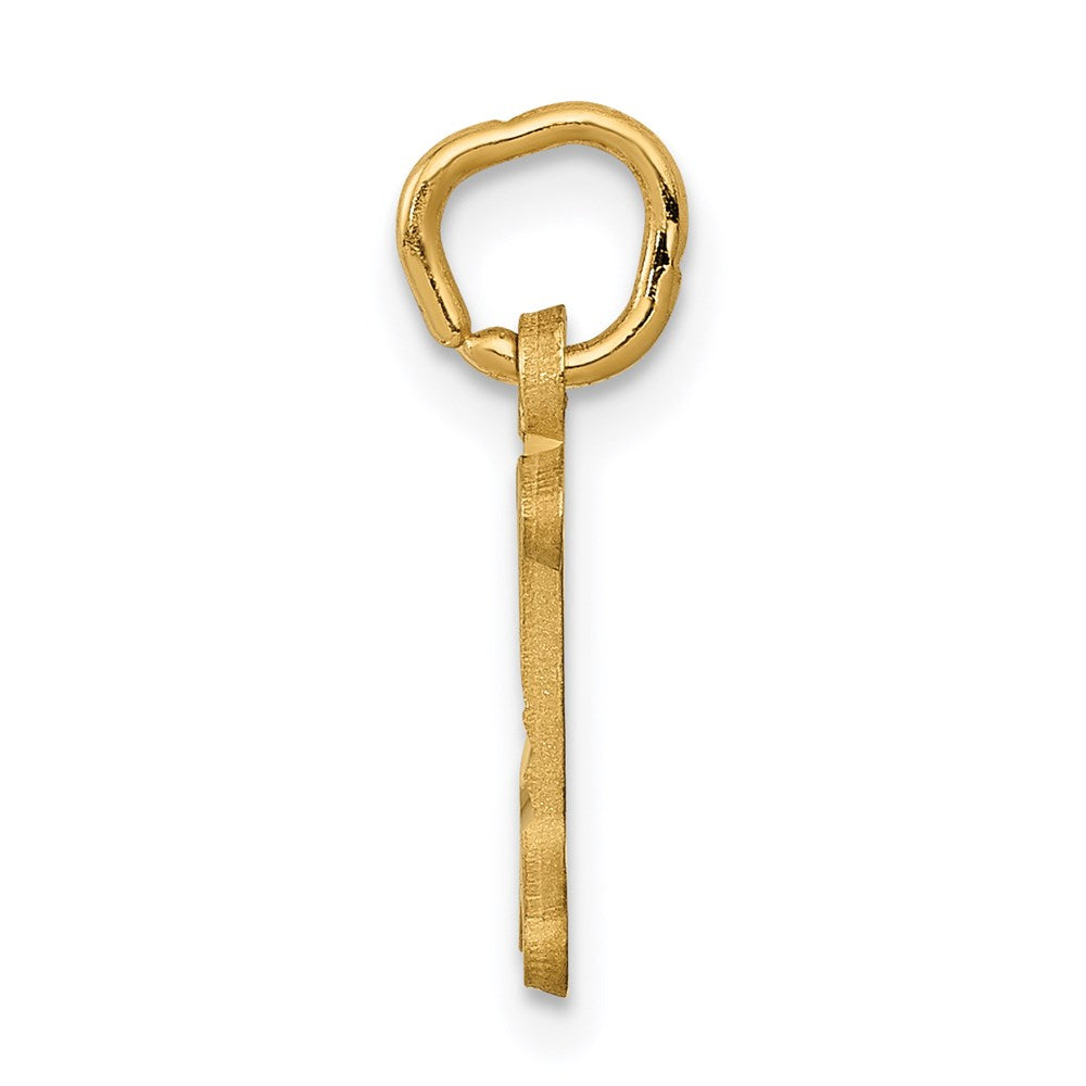 14K Yellow Gold Letter I Initial Charm