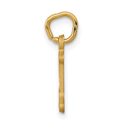 14K Yellow Gold Letter I Initial Charm