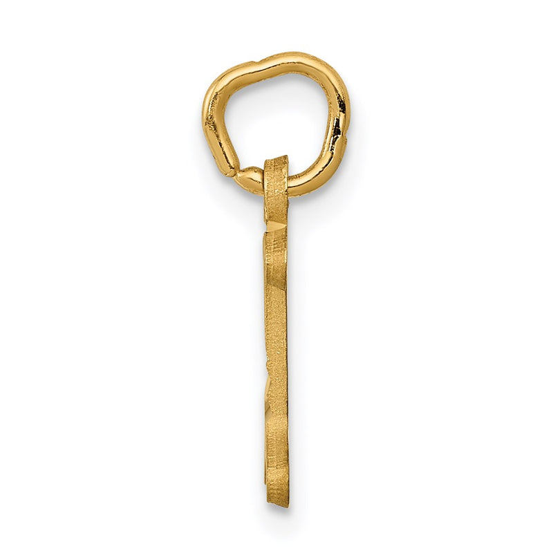 14K Yellow Gold Letter I Initial Charm
