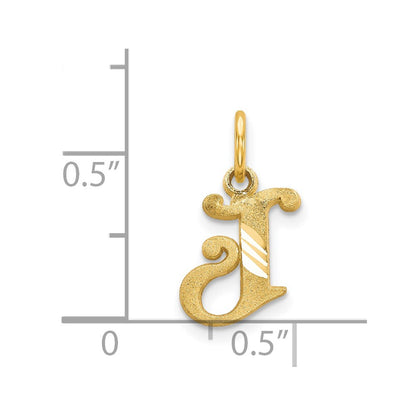 14K Yellow Gold Letter J Initial Charm