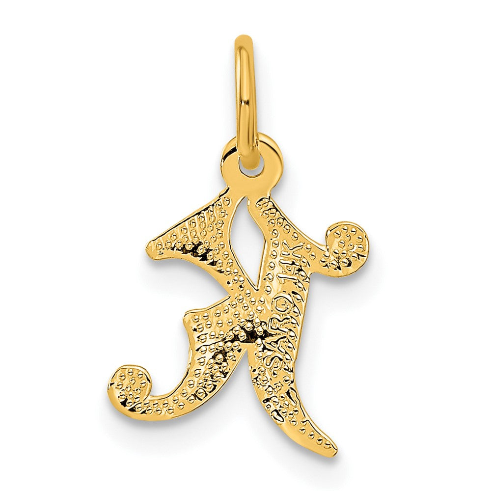 14K Yellow Gold Letter K Initial Charm