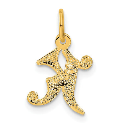 14K Yellow Gold Letter K Initial Charm