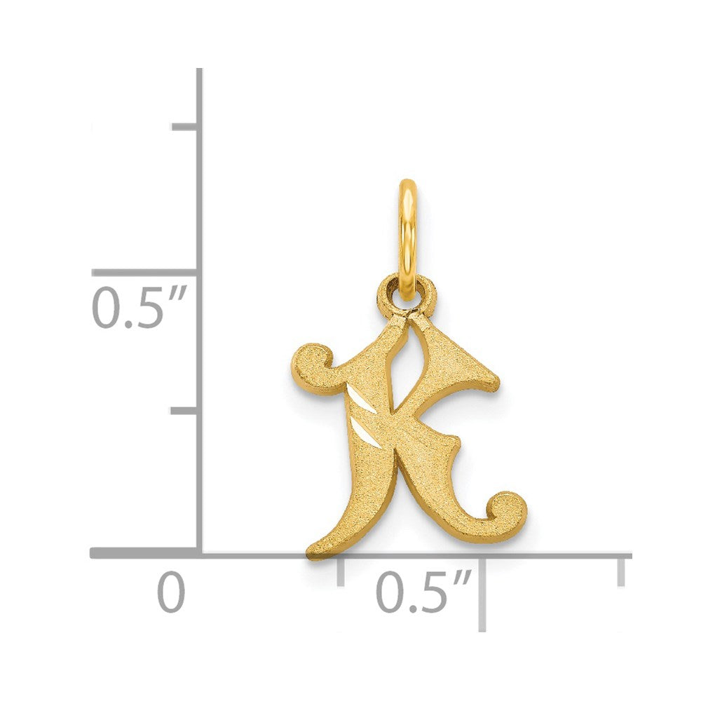 14K Yellow Gold Letter K Initial Charm