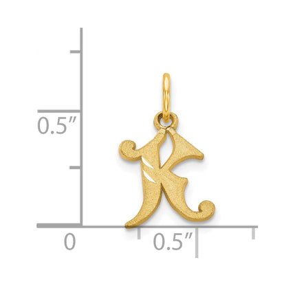 14K Yellow Gold Letter K Initial Charm