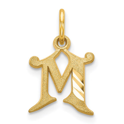 14K Yellow Gold Letter M Initial Charm