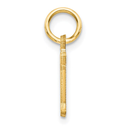 14K Yellow Gold Letter N Initial Charm