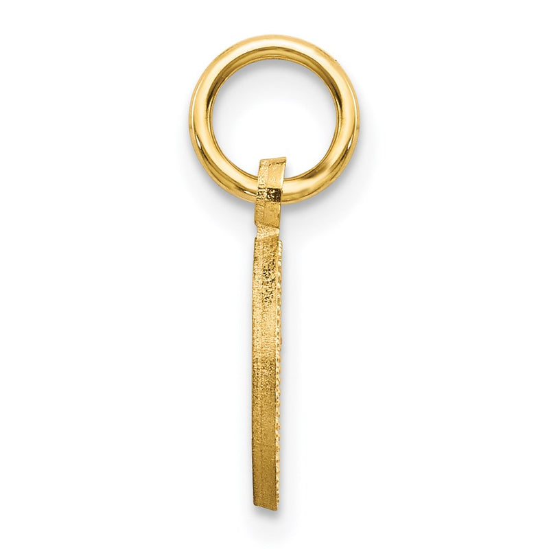 14K Yellow Gold Letter O Initial Charm