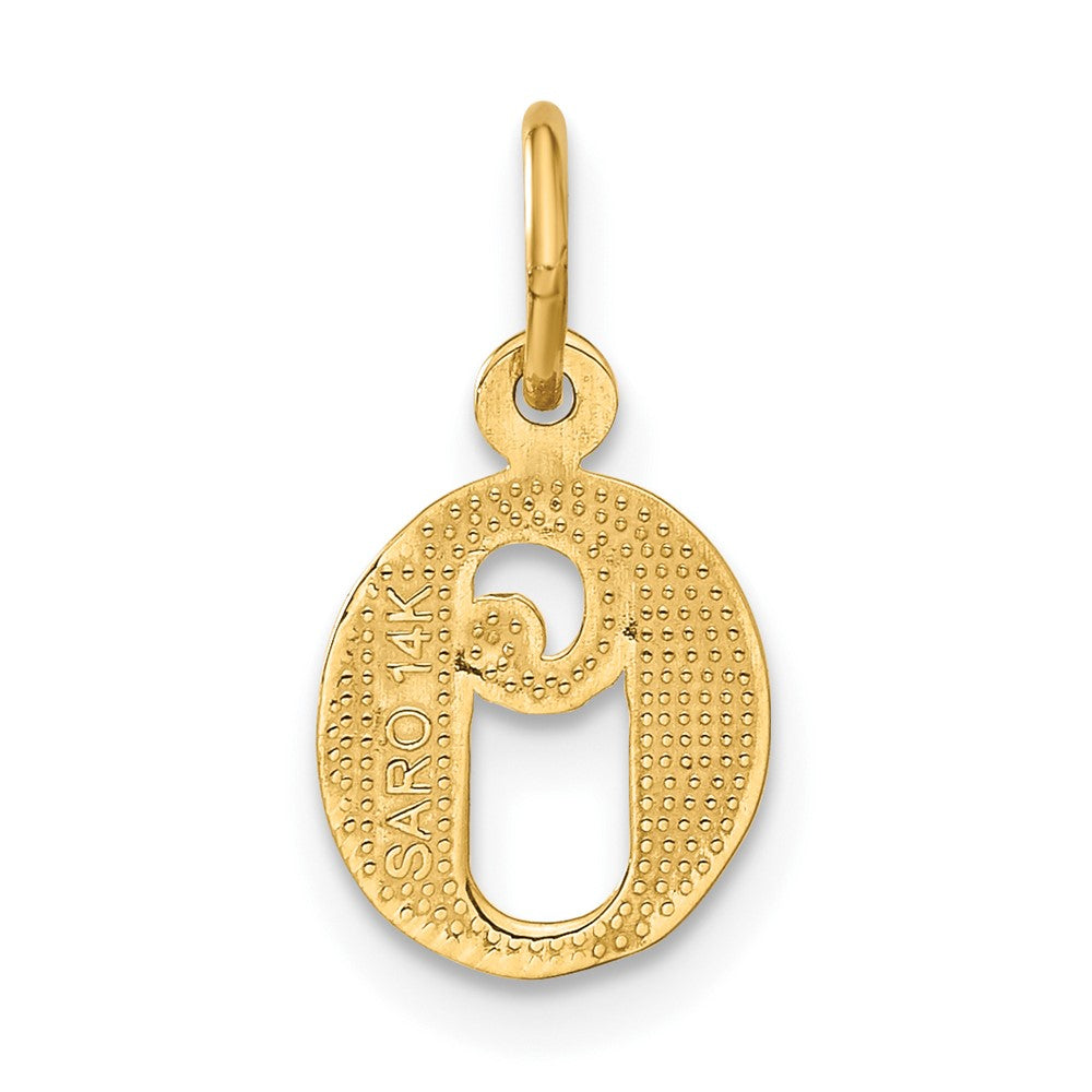14K Yellow Gold Letter O Initial Charm