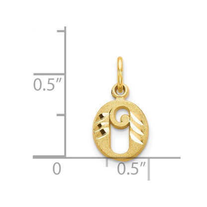 14K Yellow Gold Letter O Initial Charm