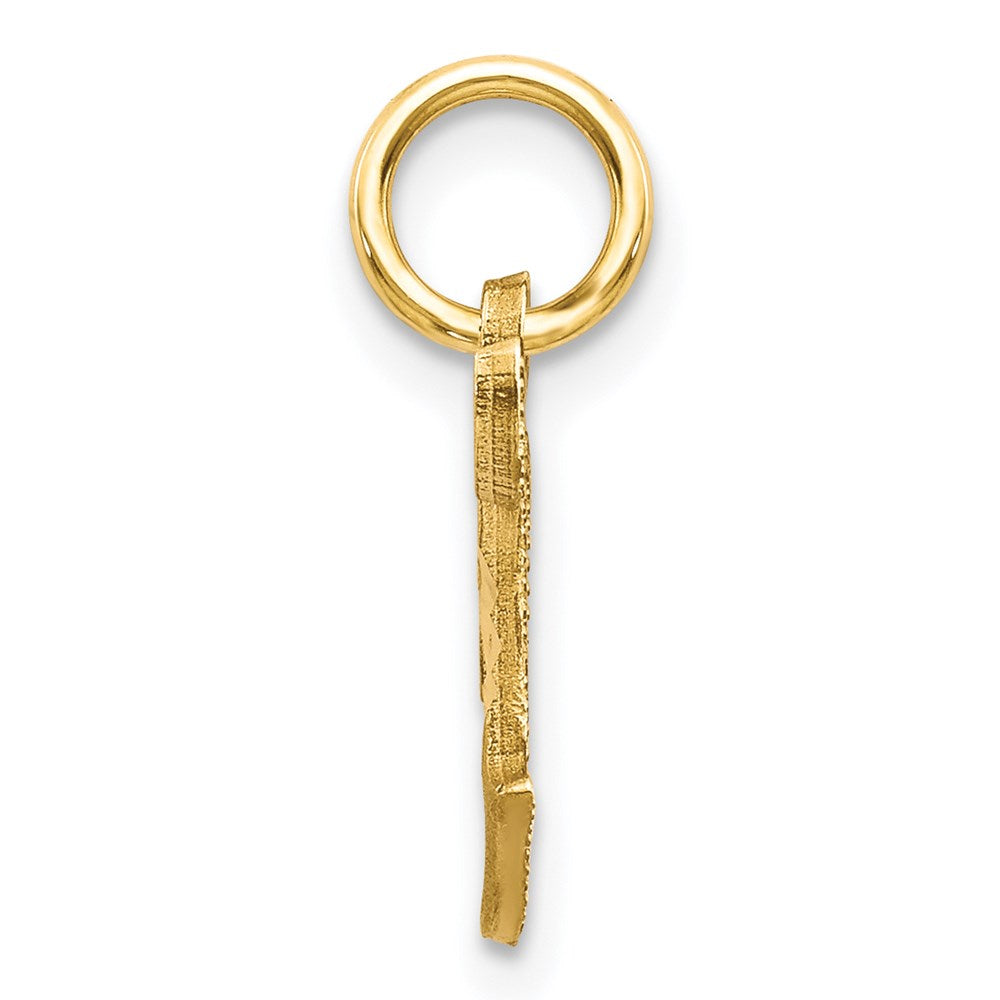 14K Yellow Gold Letter T Initial Charm