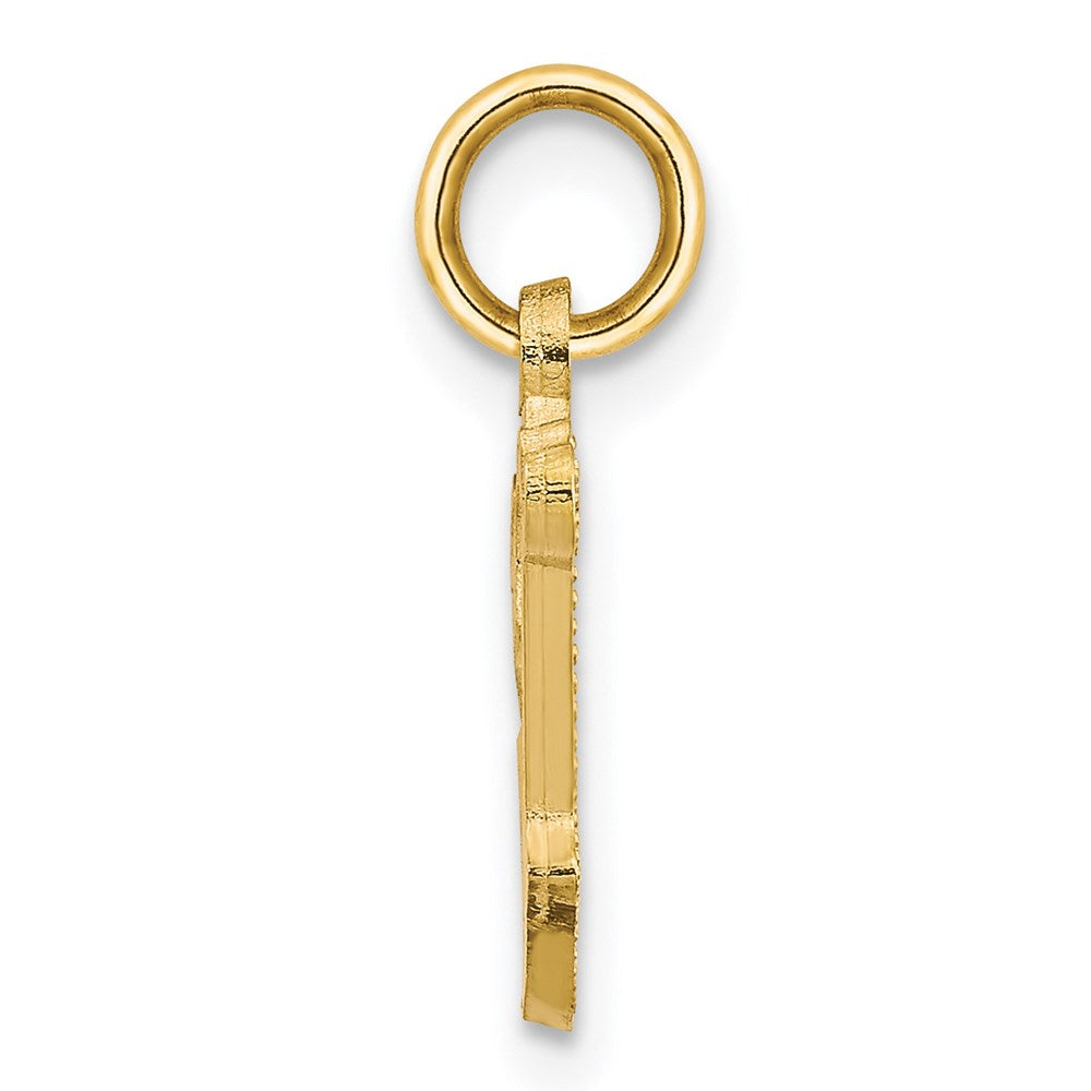 14K Yellow Gold Letter V Initial Charm
