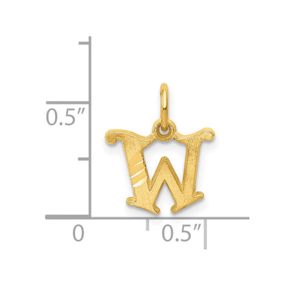 14K Yellow Gold Letter W Initial Charm