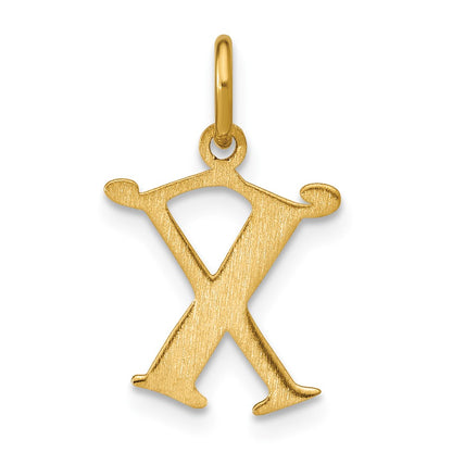 14K Yellow Gold Letter X Initial Charm