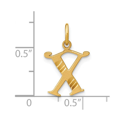 14K Yellow Gold Letter X Initial Charm