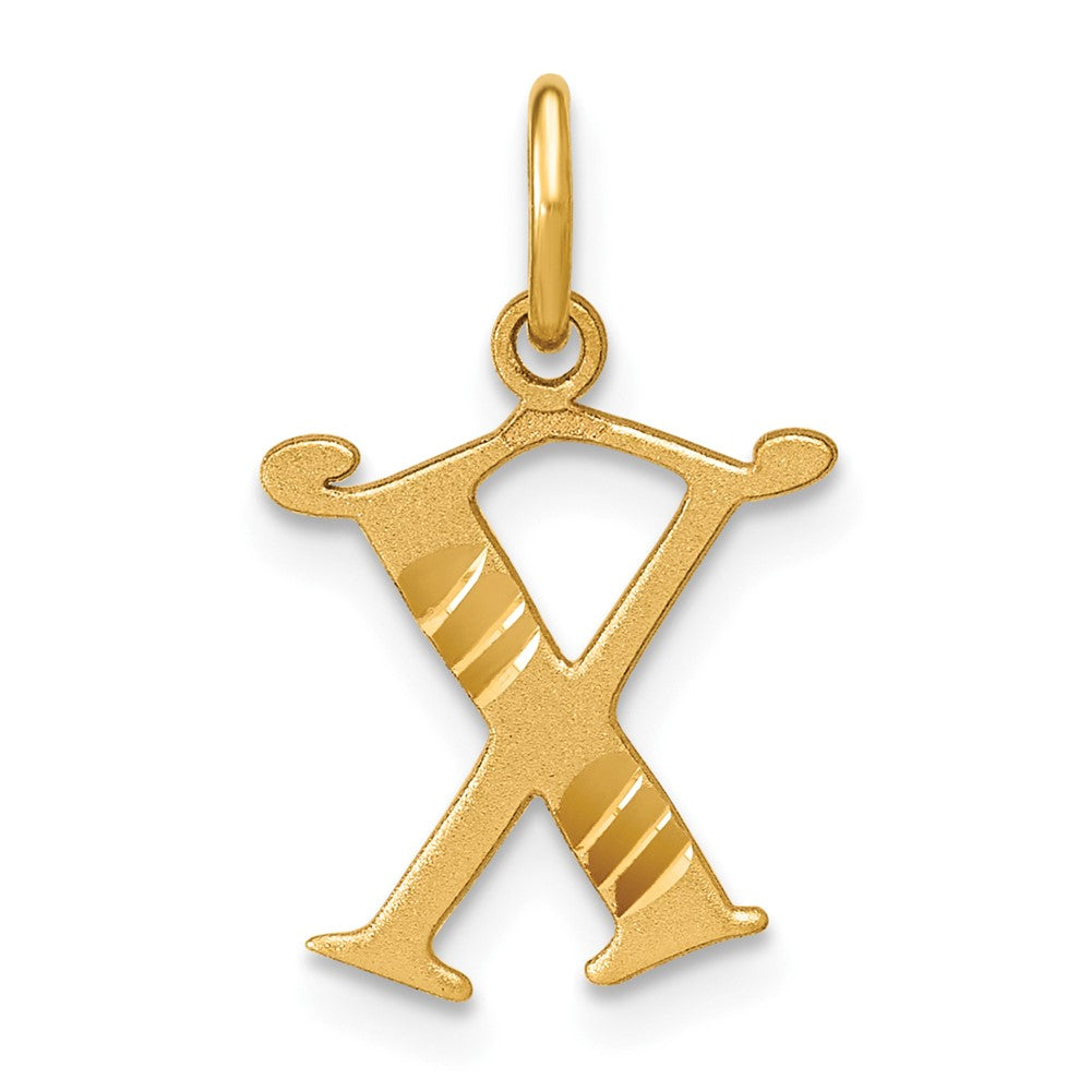 14K Yellow Gold Letter X Initial Charm