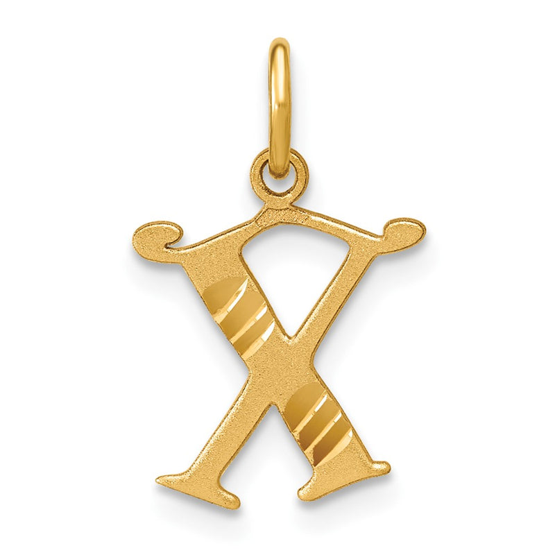 14K Yellow Gold Letter X Initial Charm