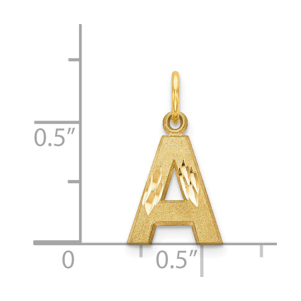14K Yellow Gold Letter A Initial Charm