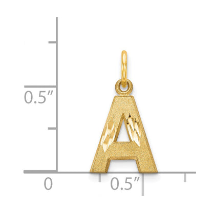 14K Yellow Gold Letter A Initial Charm