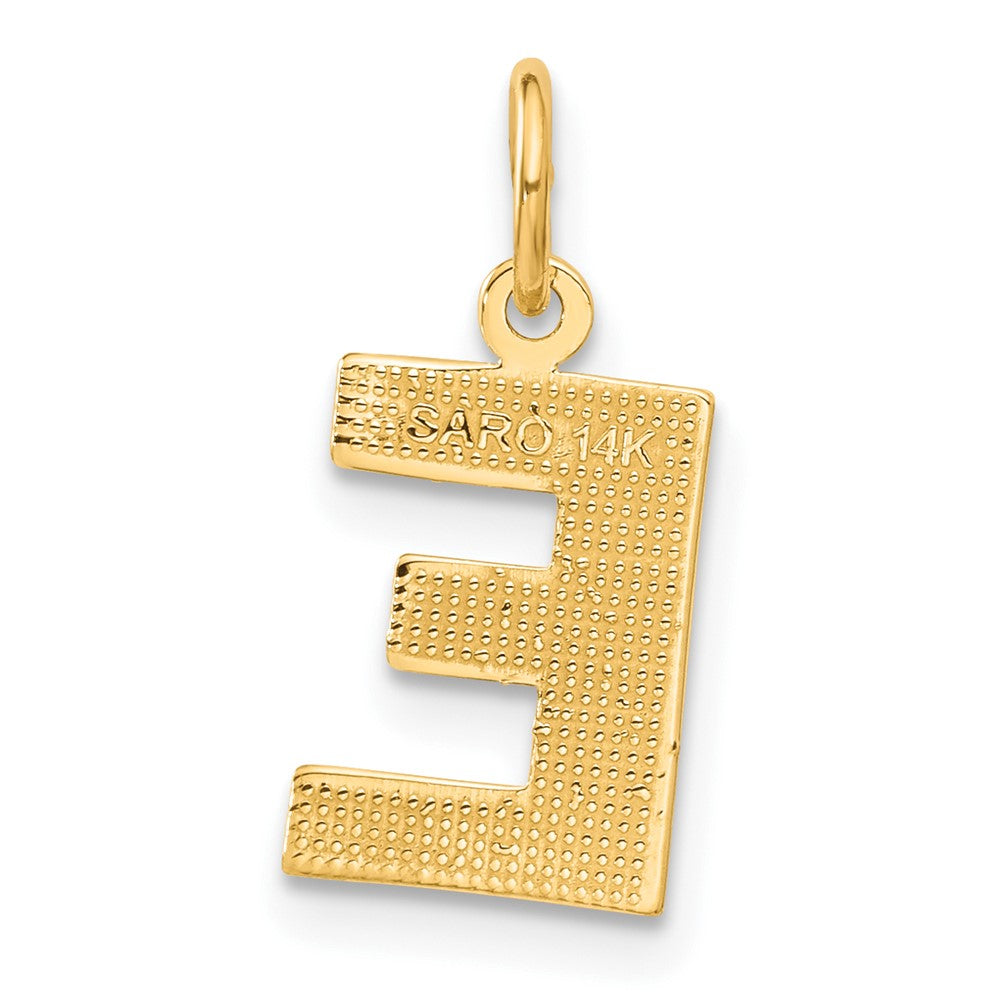 14K Yellow Gold 14Ky Satin Diamond-Cut Letter E Initial Charm