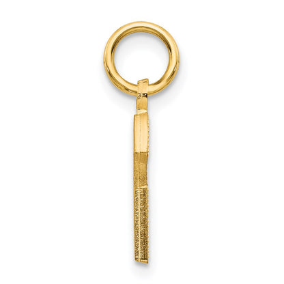 14K Yellow Gold 14Ky Satin Diamond-Cut Letter G Initial Charm