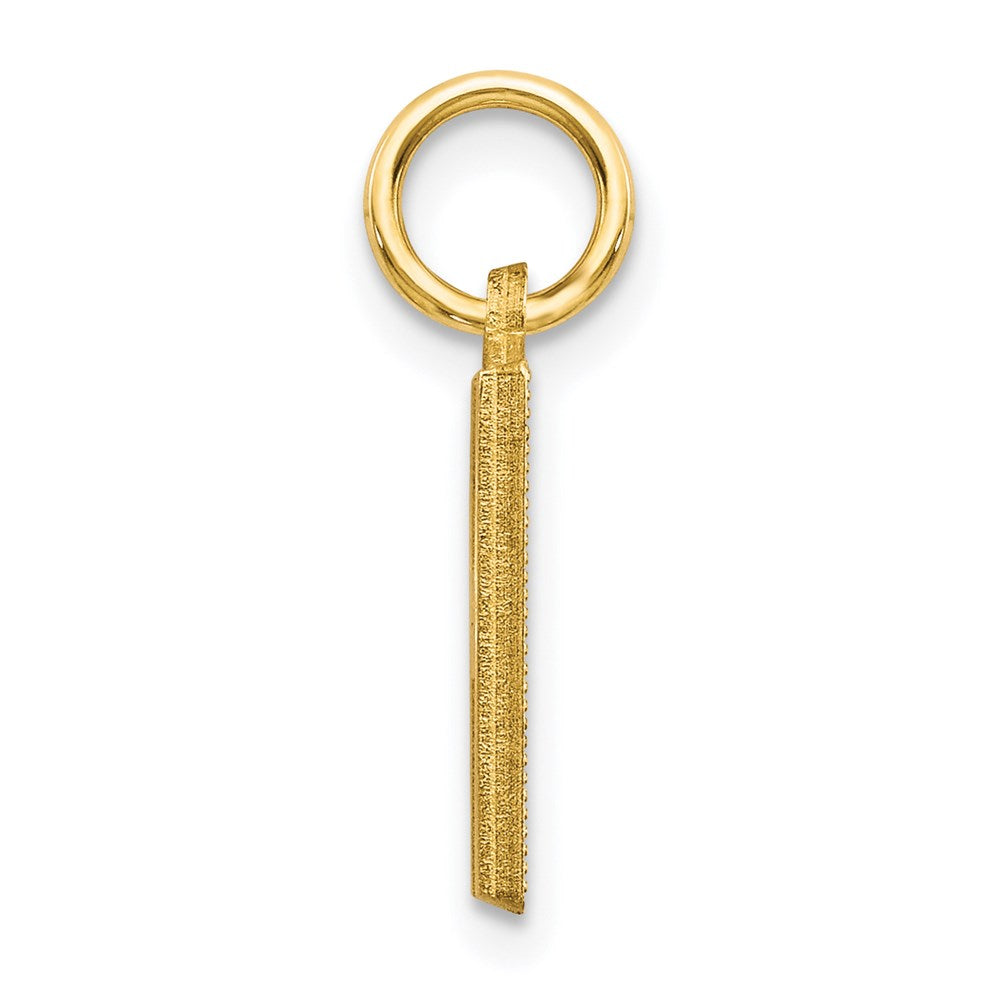 14K Yellow Gold 14Ky Satin Diamond-Cut Letter H Initial Charm