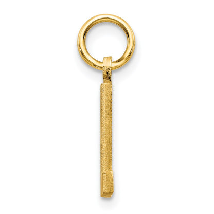 14K Yellow Gold 14Ky Satin Diamond-Cut Letter L Initial Charm