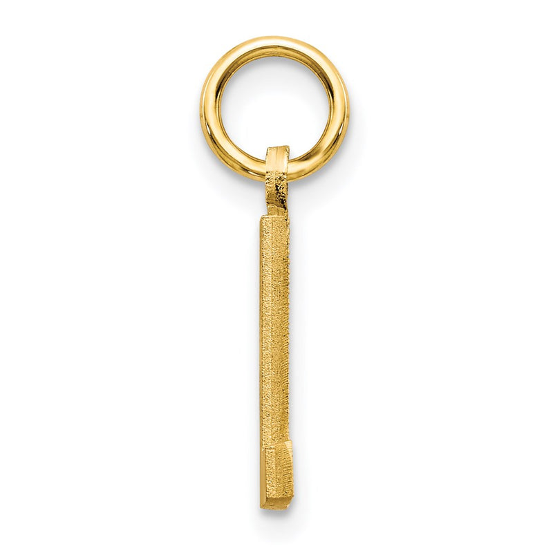 14K Yellow Gold 14Ky Satin Diamond-Cut Letter L Initial Charm