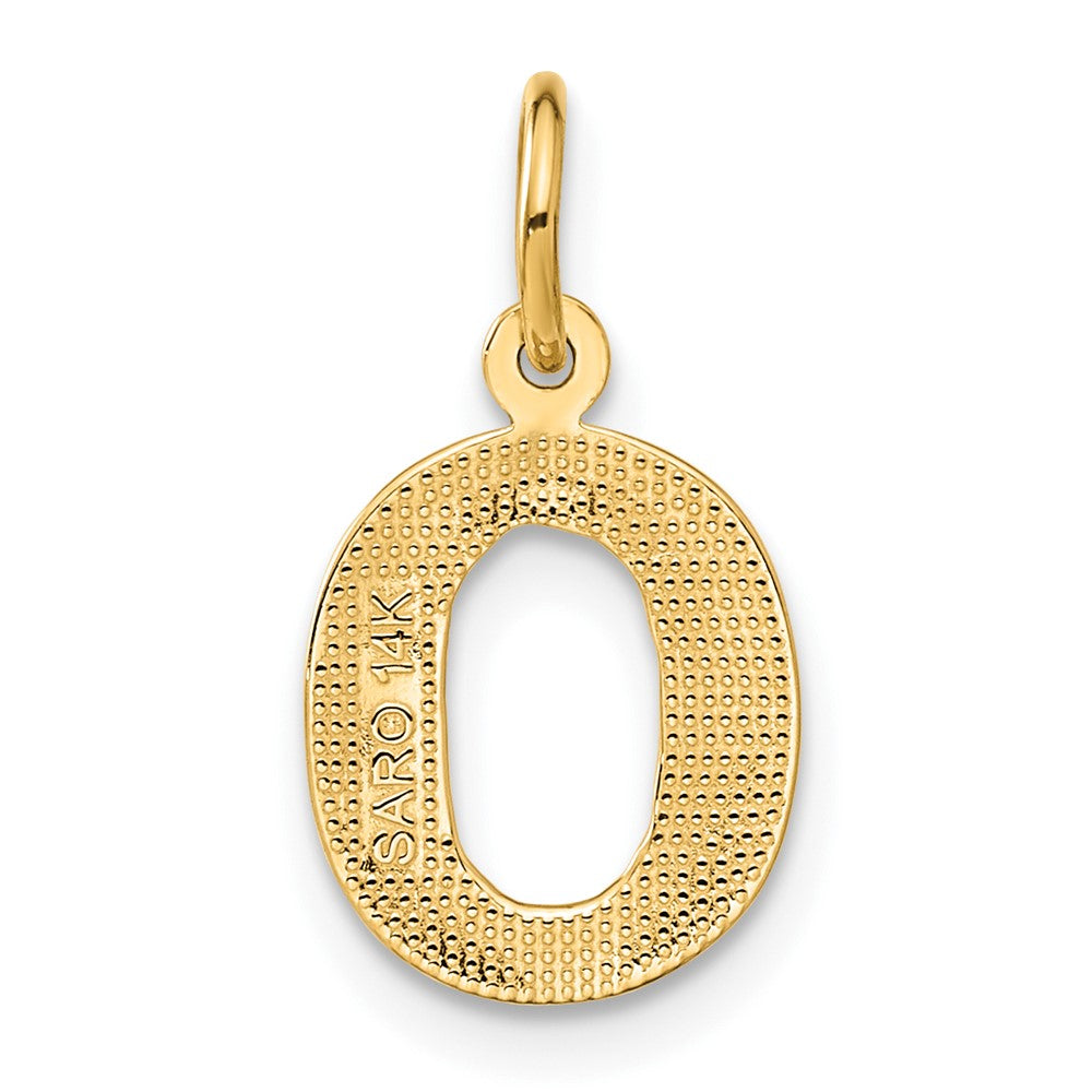 14K Yellow Gold 14Ky Satin Diamond-Cut Letter O Initial Charm