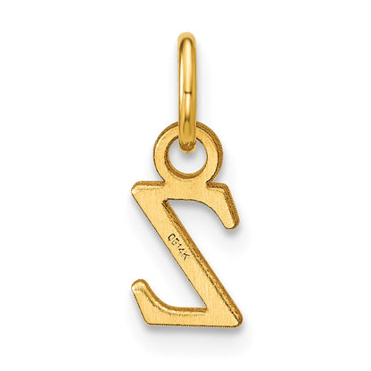 14K Yellow Gold Satin Diamond-Cut Letter Z Initial Charm