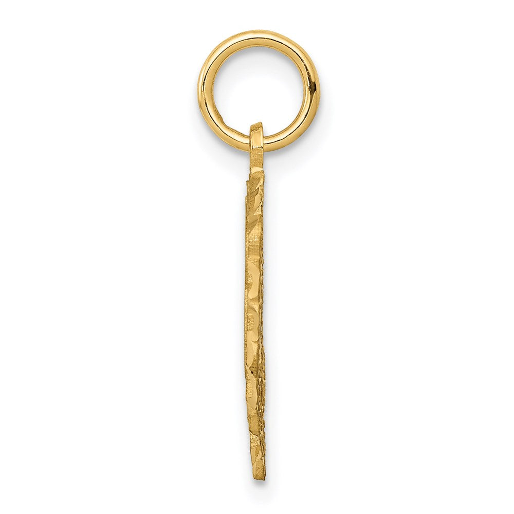14K Yellow Gold Heart Letter B Charm