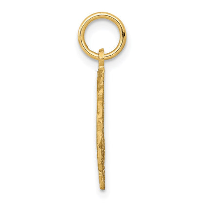 14K Yellow Gold Heart Letter B Charm