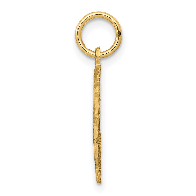 14K Yellow Gold Heart Letter B Charm