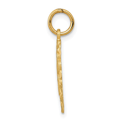 14K Yellow Gold Heart Letter C Charm