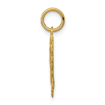 14K Yellow Gold Heart Letter F Charm