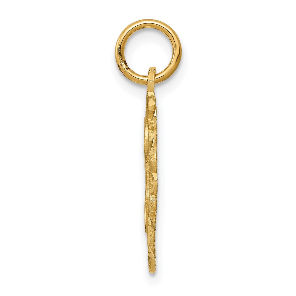 14K Yellow Gold Heart Letter G Charm