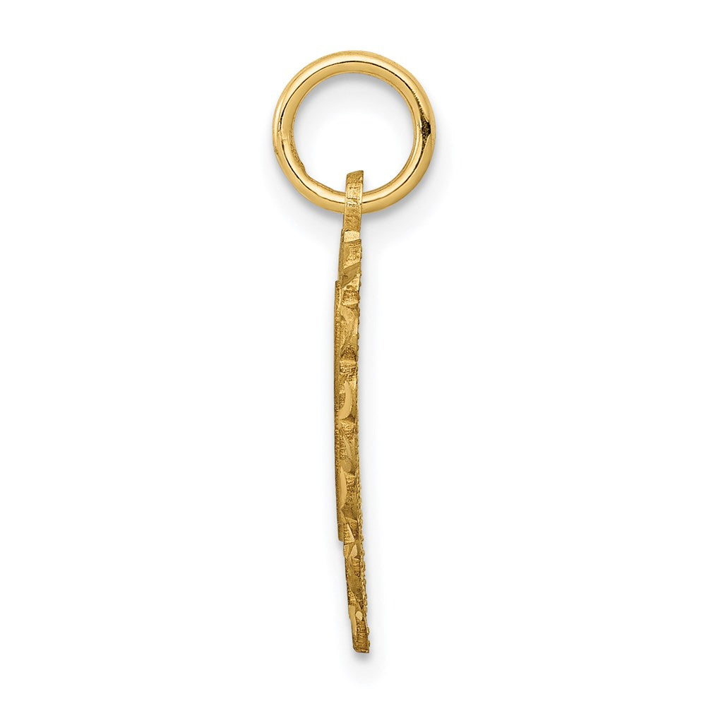 14K Yellow Gold Heart Letter L Charm