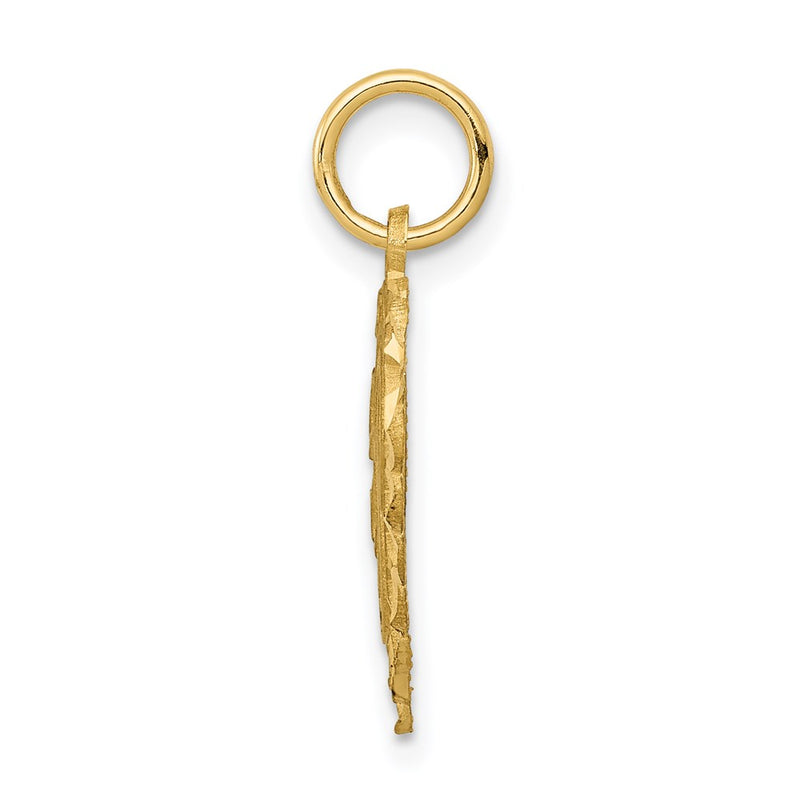 14K Yellow Gold Heart Letter P Charm