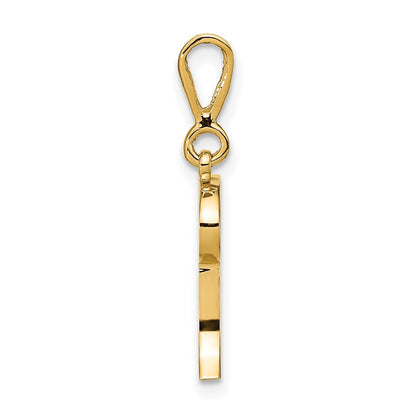 14K Yellow Gold 14Ky Polished Script Filigree Letter I Initial Pendant