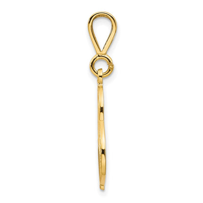 14K Yellow Gold 14Ky Polished Script Filigree Letter S Initial Pendant