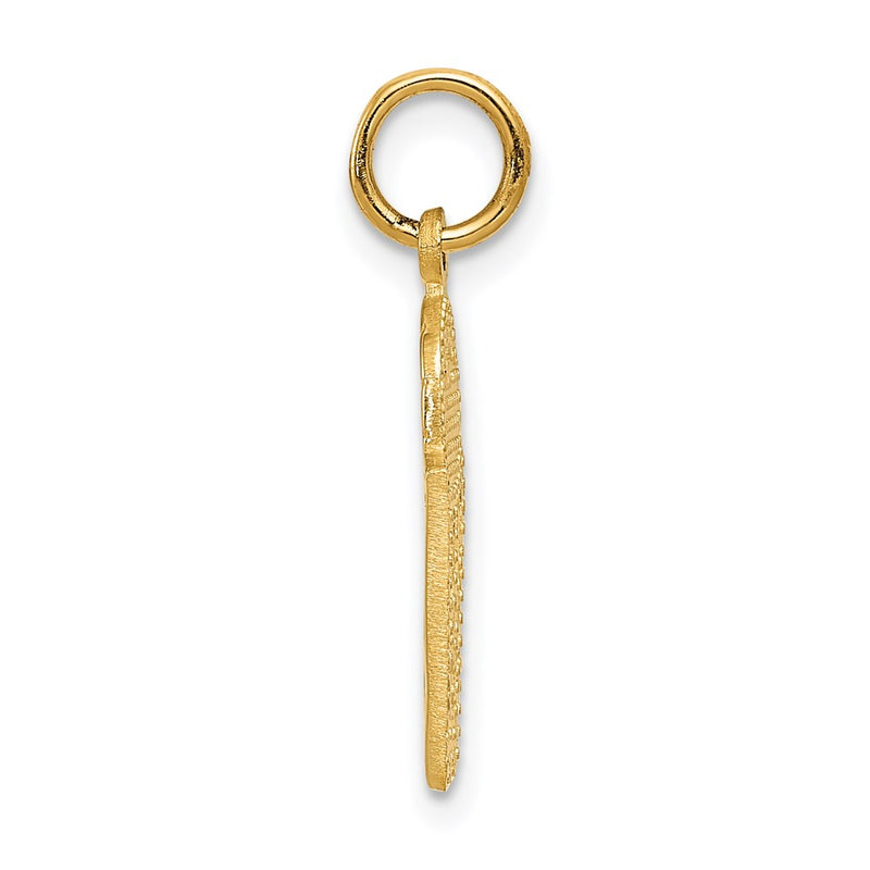 14K Yellow Gold Basketball In Net Charm