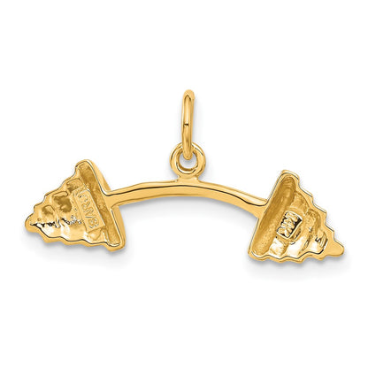 14K Yellow Gold Barbell Charm