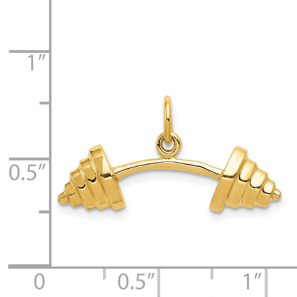 14K Yellow Gold Barbell Charm