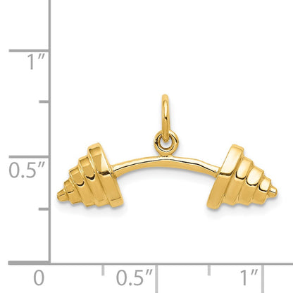 14K Yellow Gold Barbell Charm