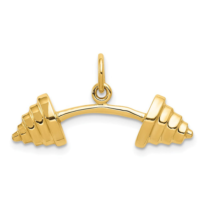 14K Yellow Gold Barbell Charm