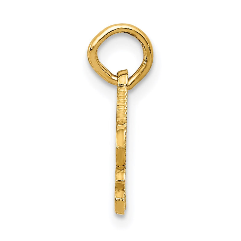 14K Yellow Gold I Heart Tennis Charm