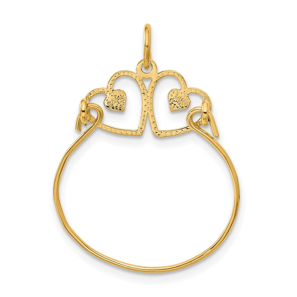14K Yellow Gold Heart Charm Holder